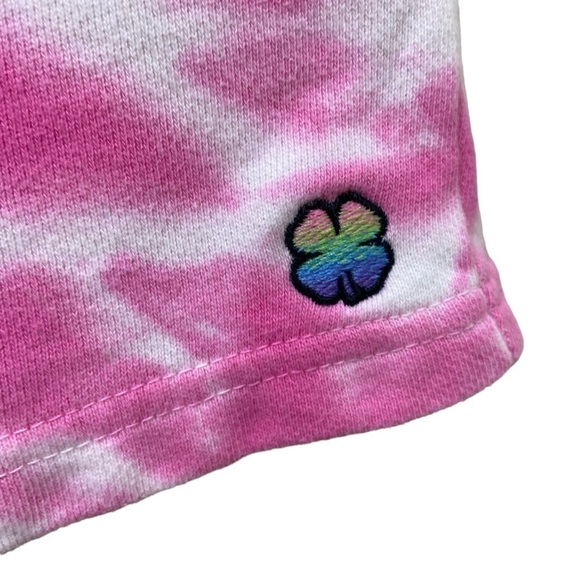 Lucky Brand Pride Tie Dye Clover Gender Neutral Shorts Elastic Waist LARGE - Picture 4 of 16